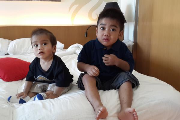 Ahmad Adam (right) was diagnosed with MPS II when he was four years old and Muhammad Arman (left) was one year old - photo by Rubee Ahmad