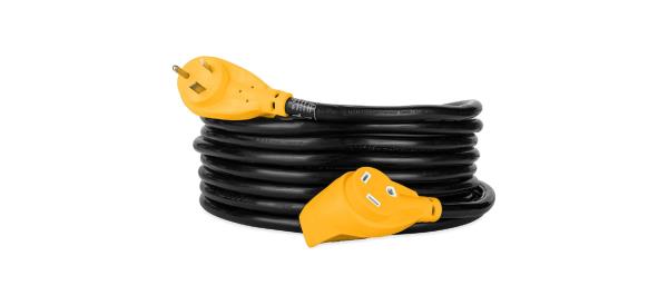 Camco (55191) 25' PowerGrip 30-Amp Extension Cord for RV and Auto