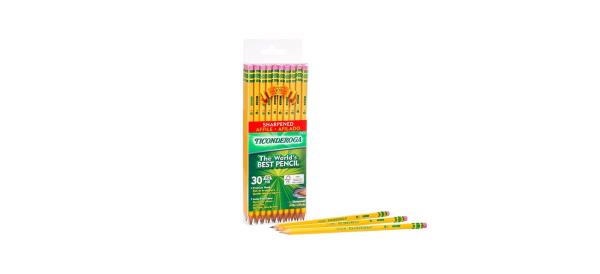 Best Tico<em></em>nderoga 30-Pack Of Yellow Pre-Sharpened Graphite No. 2 Pencils