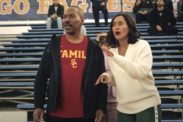Eddie Murphy and Tracee Ellis Ross in "Candy Cane Lane."